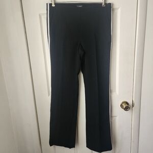 Loft Black with White Stripe Dress Marisa Trouser Pants